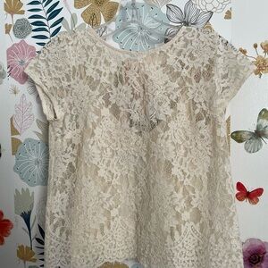Abercrombie & Fitch cream Lace Women's Top